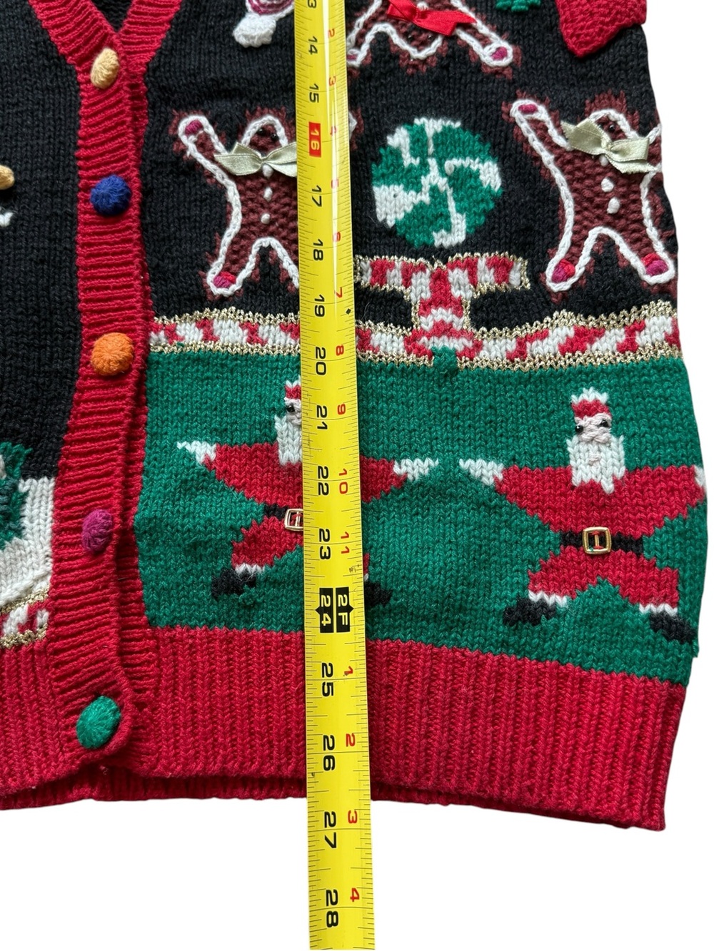 Vintage Signature Jerell S Christmas Sweater Vest Gingerbread Santa Novelty Knit - Picture 9 of 13